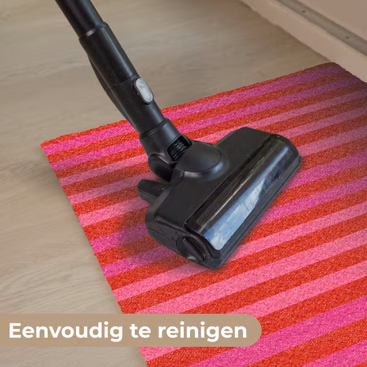 Verticaal - Strepen - Roze Deurmat klein 898 -reinigen_NL