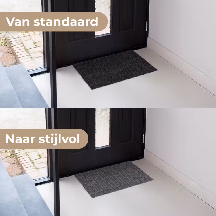 Verticaal - Wandtegel - Donkergrijs Deurmat klein 898 -voor-na_NL