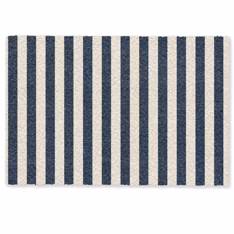 Verticale strepen - Blauw - Crème Deurmat klein 898 -zkaufland3d