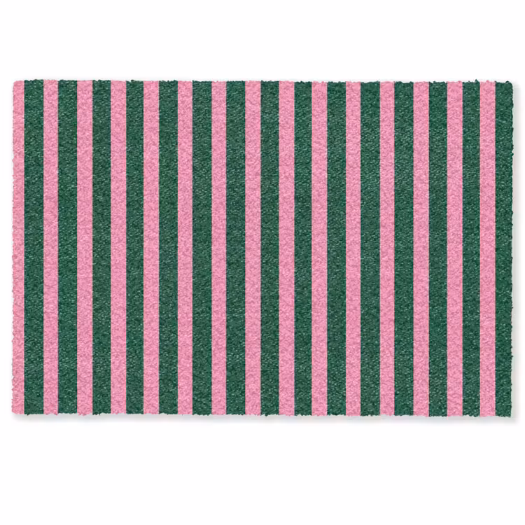 Verticale strepen - Groen - Roze Deurmat klein 898 -zkaufland3d