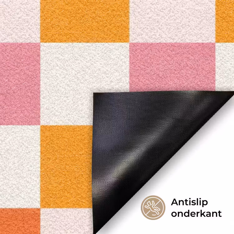 Vierkant - Patroon - Oranje Deurmat klein 898 -antislip_NL