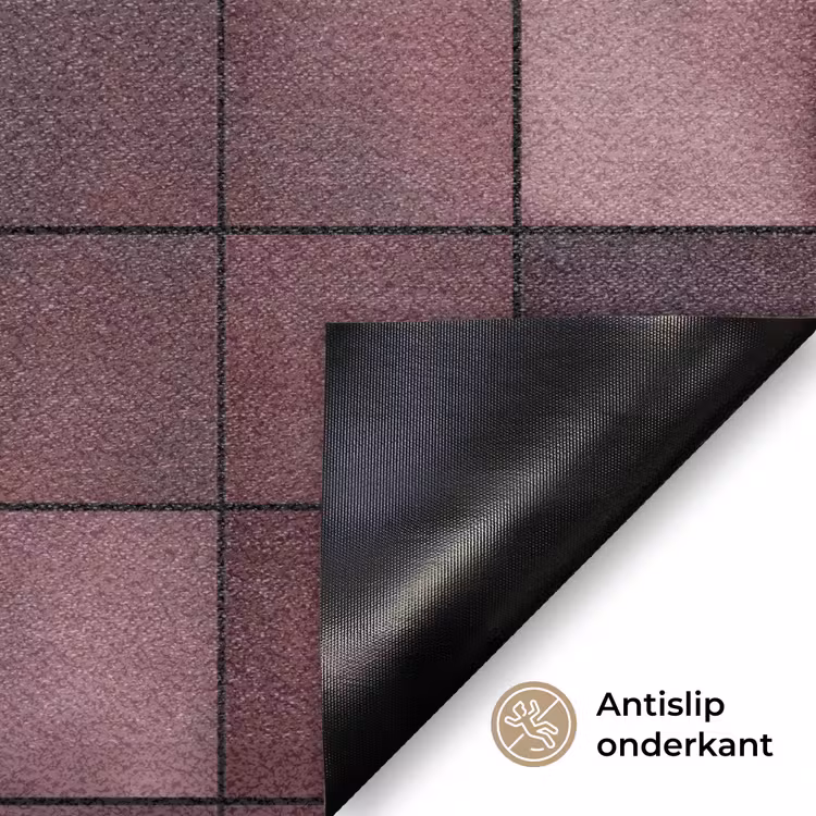Vierkant - Tegel - Patroon - Paars Deurmat klein 898 -antislip_NL