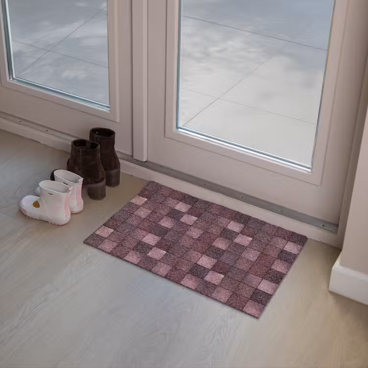 Vierkant - Tegel - Patroon - Paars Deurmat klein 898 -sfeer3