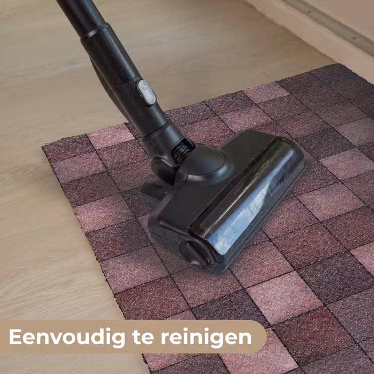 Vierkant - Tegel - Patroon - Paars Deurmat klein 898 -reinigen_NL