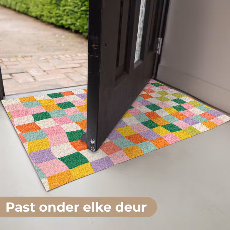 Vierkanten - Kleurrijk - Golvend Deurmat klein -USP_NL