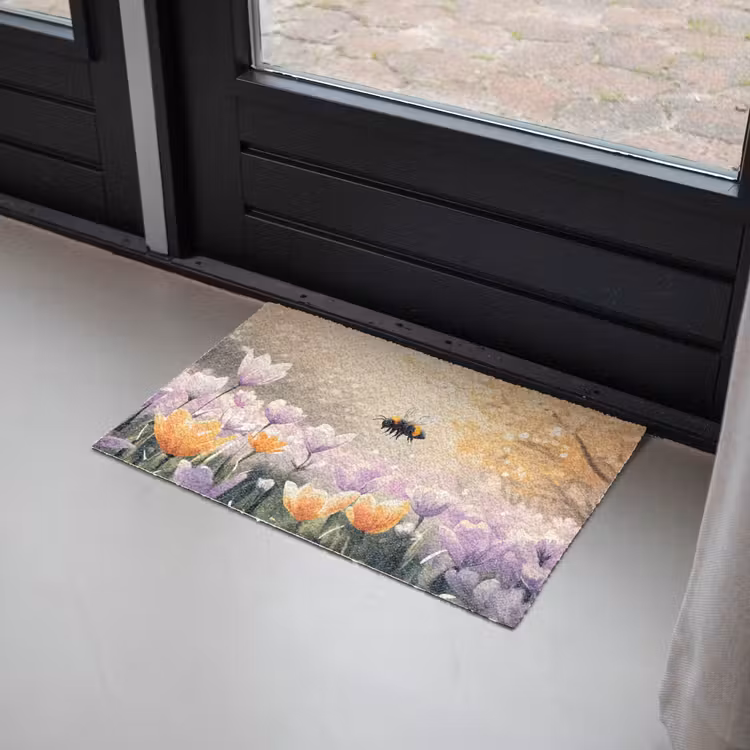 Viooltjes - bij - Zonlicht Deurmat klein -sfeer2