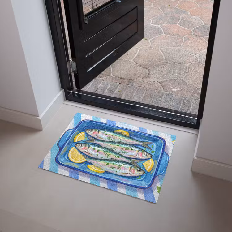 Vis - Citroen - Kruiden - Eten - Blauw Deurmat klein -sfeer5