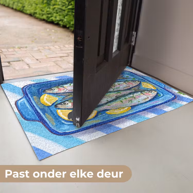 Vis - Citroen - Kruiden - Eten - Blauw Deurmat klein -USP_NL