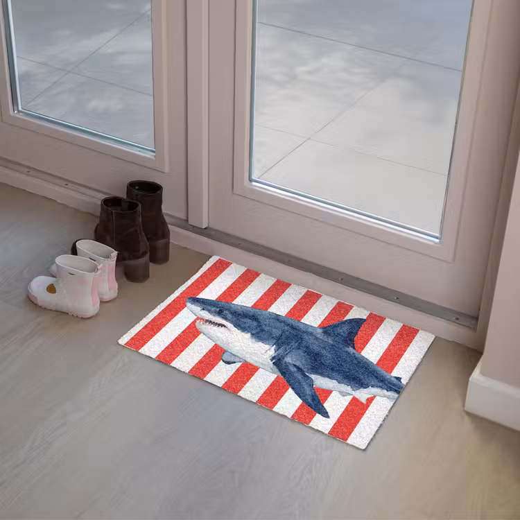 Vis - Haai - Zee - Illustratie - Blauw Deurmat klein -sfeer3