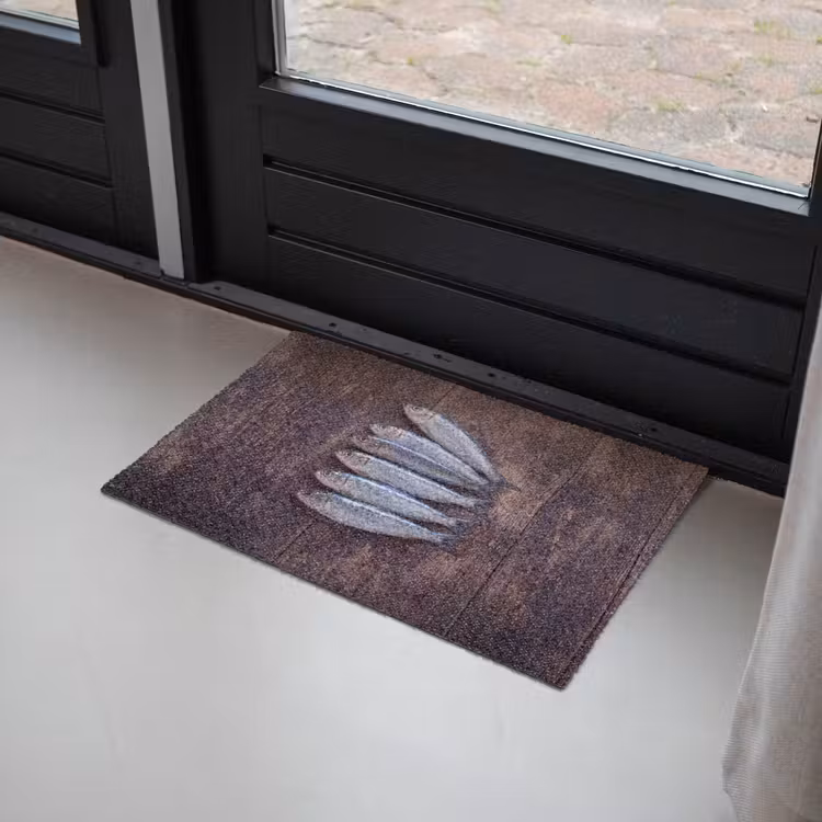 Deurmat - Vis - Hout - Eten - Vis - Hout - Eten Deurmat klein