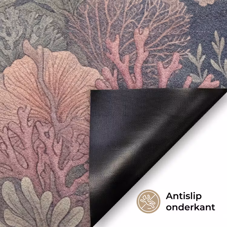 Vis - Koraal - Onderwater - Illustratie - Vintage Deurmat klein -antislip_NL