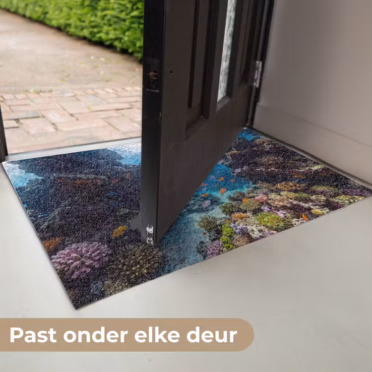 Vis - Koraalrif - Onderwater - Levendig - Blauw Deurmat klein -USP_NL
