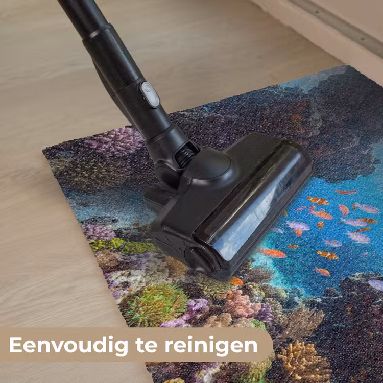 Vis - Koraalrif - Onderwater - Levendig - Blauw Deurmat klein -reinigen_NL