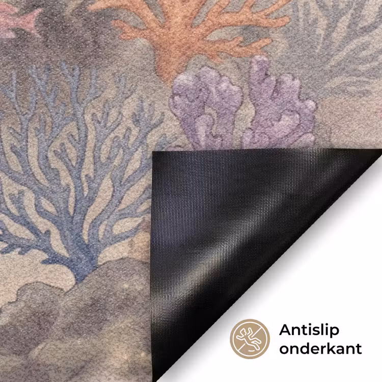 Vis - Koraalrif - Onderwaterwereld - Illustratie Deurmat klein -antislip_NL