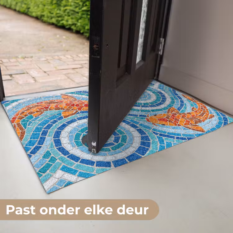Vis - Mozaïek - Water - Decoratief - Blauw Deurmat klein -USP_NL