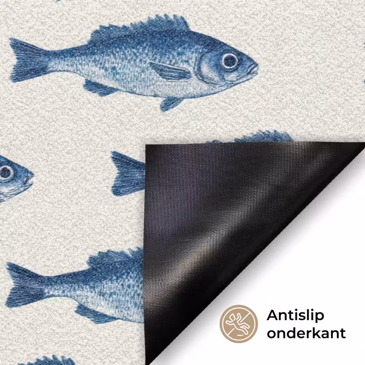 Vis - Patroon - Blauw Deurmat klein 898 -antislip_NL