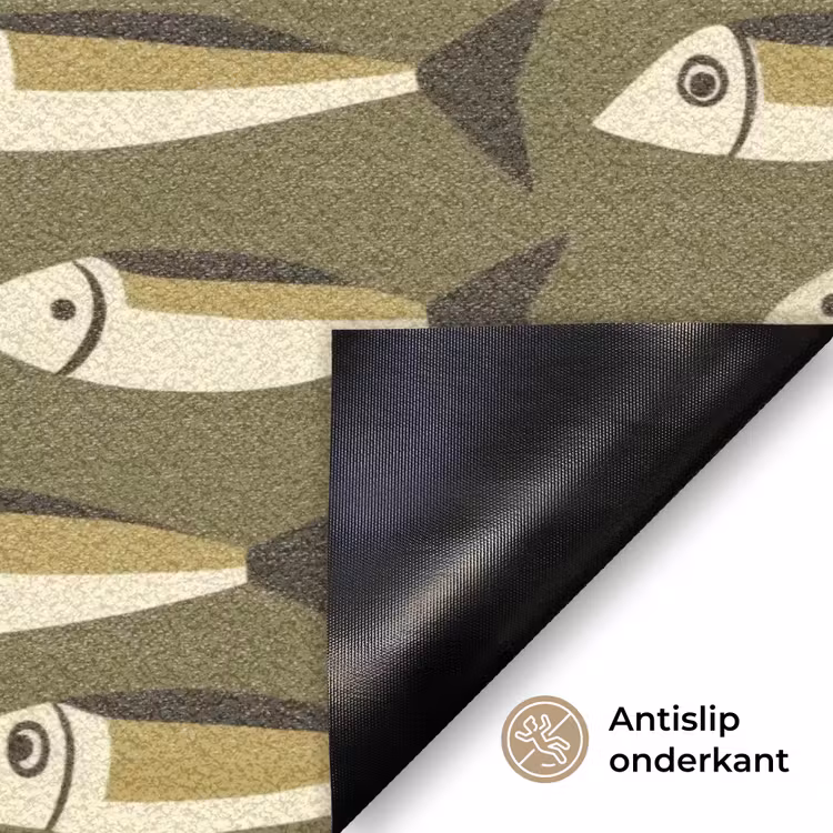 Vis - Patroon - Groen Deurmat klein 898 -antislip_NL