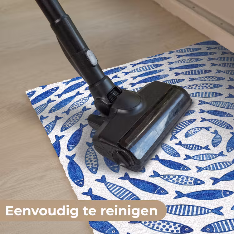 Vis - Patroon - Onderwater - Abstract - Blauw Deurmat klein -reinigen_NL