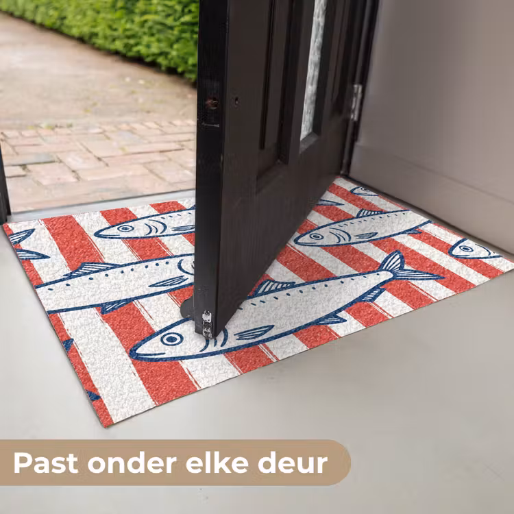 Vis - Patroon - Strepen - Illustratie - Rood Deurmat klein -USP_NL