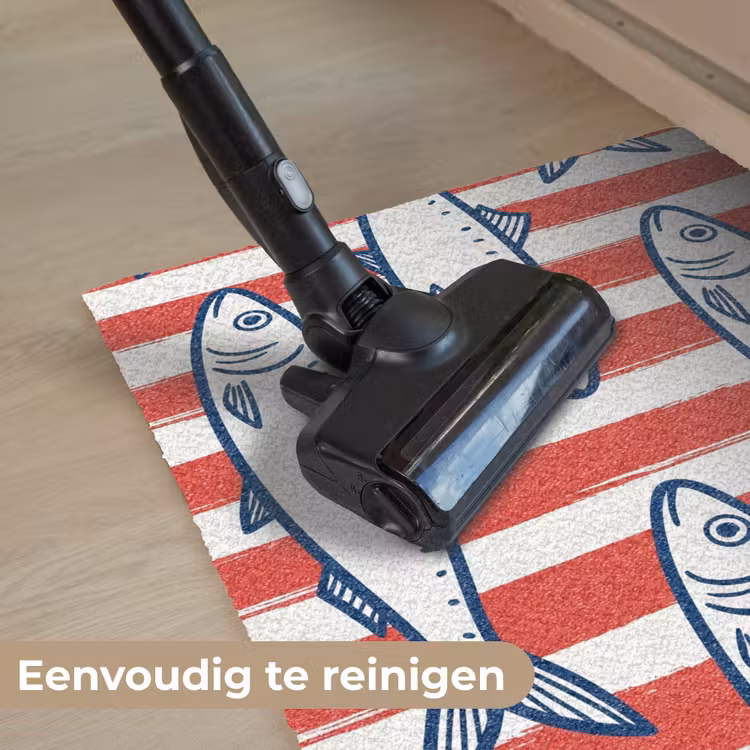 Vis - Patroon - Strepen - Illustratie - Rood Deurmat klein -reinigen_NL