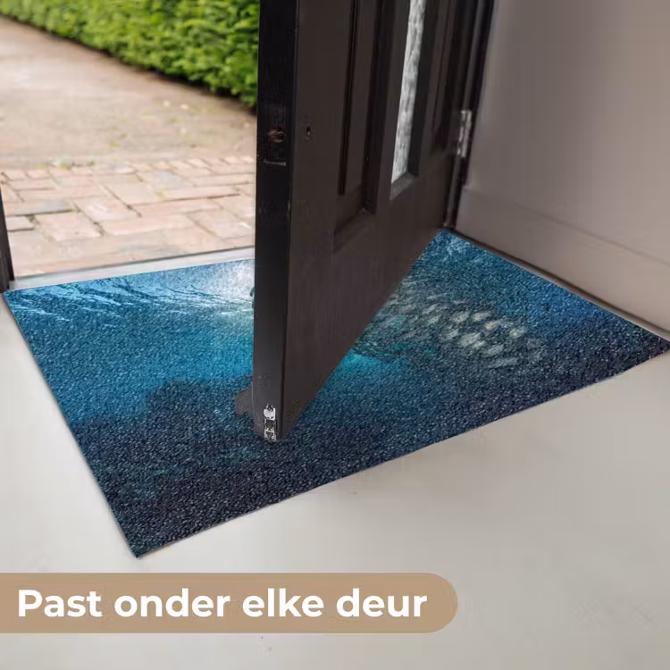 Vis - School - Oceaan - Natuur - Blauw Deurmat klein -USP_NL
