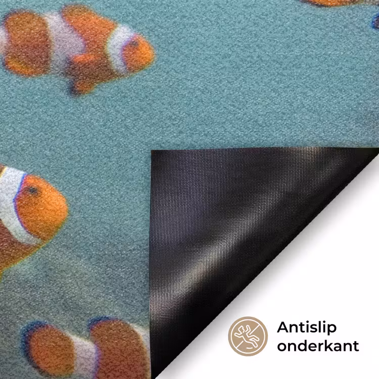 Vis - School - Onderwater - Dieren - Oranje Deurmat klein -antislip_NL