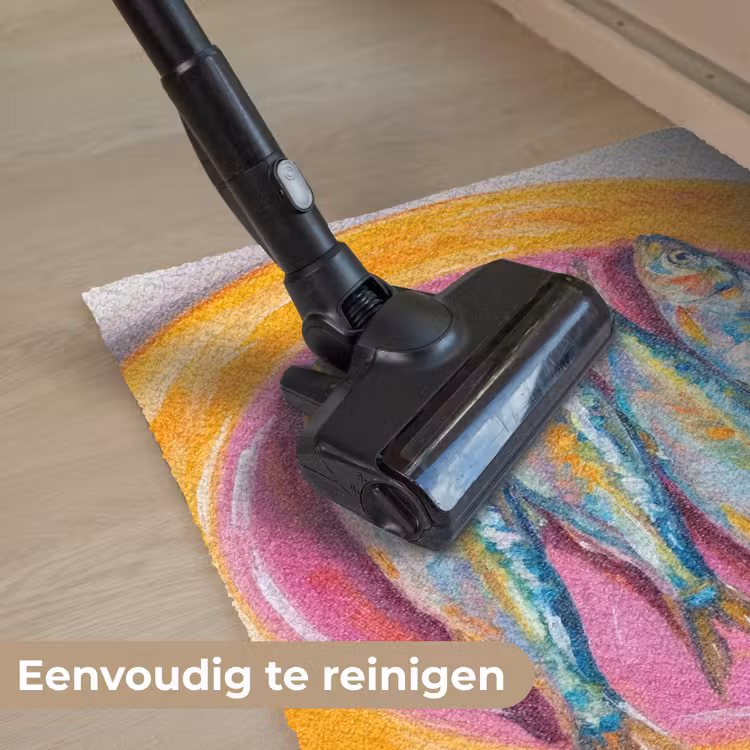Vis - Vier - Eten - Modern - Kleurrijk Deurmat klein -reinigen_NL