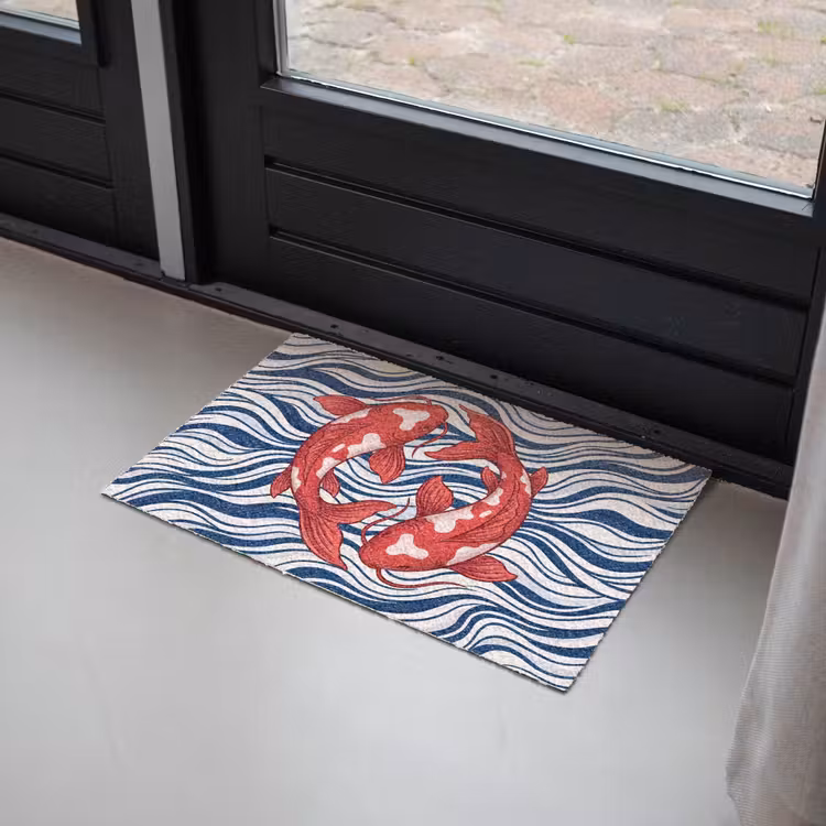 Vis - Water - Natuur - Illustratie - Rood Deurmat klein -sfeer2
