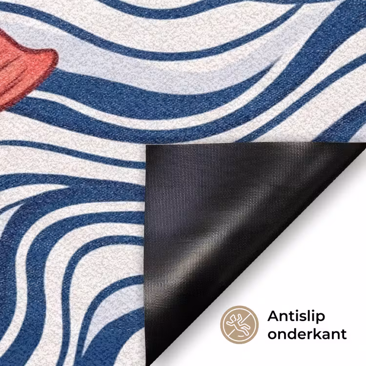 Vis - Water - Natuur - Illustratie - Rood Deurmat klein -antislip_NL