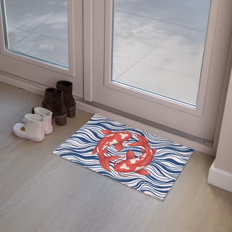 Vis - Water - Natuur - Illustratie - Rood Deurmat klein -sfeer3