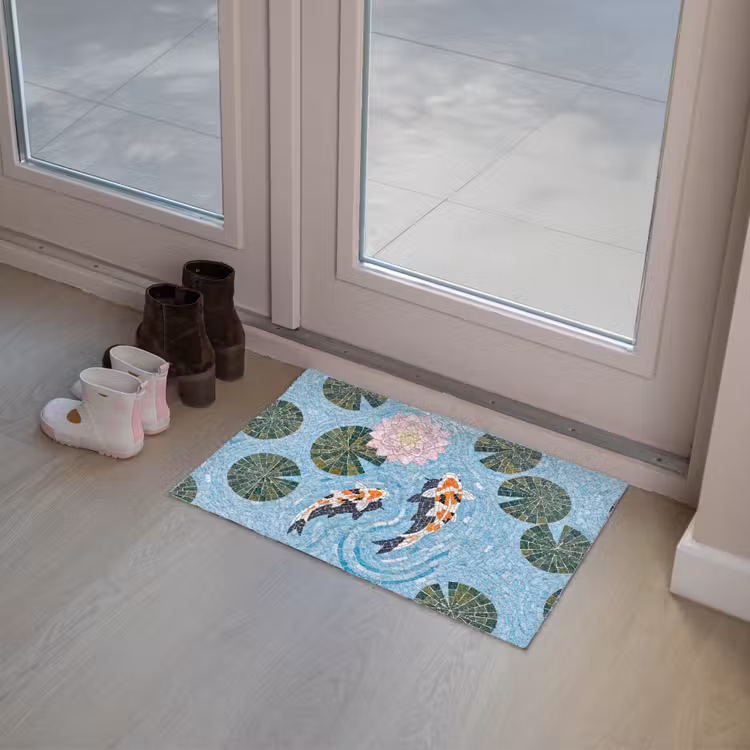 Vis - Water - Natuur - Mozaïek - Blauw Deurmat klein -sfeer3