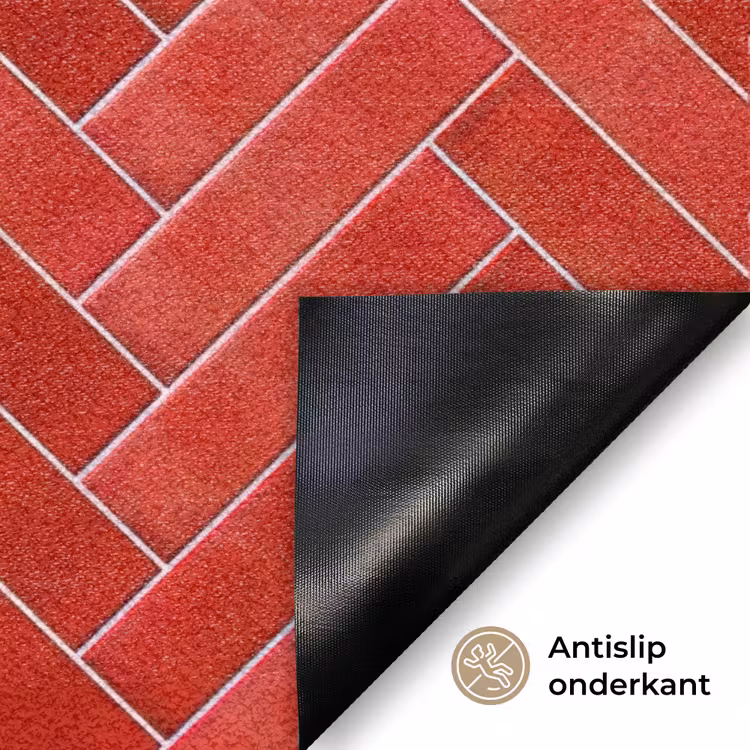 Visgraat - Tegel - Rood Deurmat klein 898 -antislip_NL