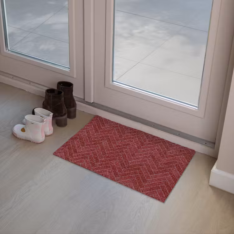 Visgraat - Wandtegel - Bordeaux - Rood Deurmat klein 898 -sfeer3