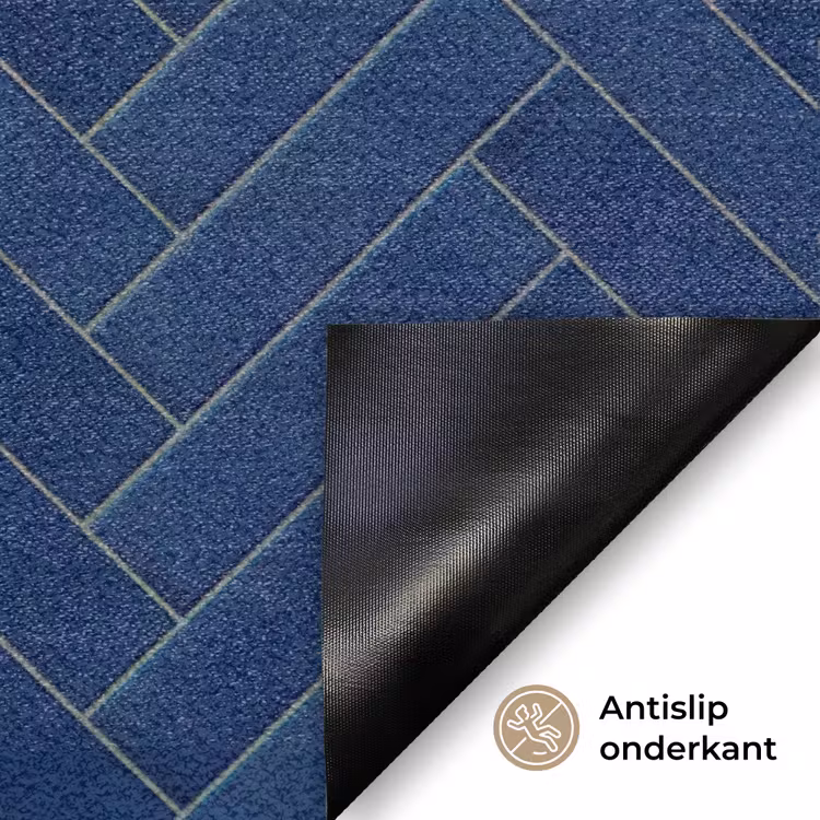 Visgraat - Wandtegel - Donkerblauw - Navy Blue Deurmat klein 898 -antislip_NL