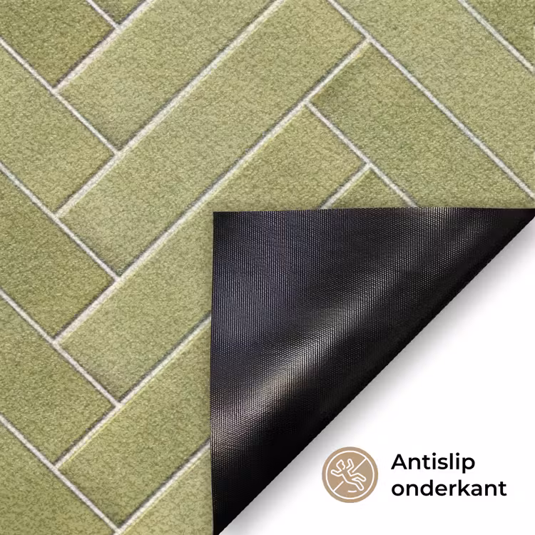 Visgraat - Wandtegel - Olijfgroen Deurmat klein 898 -antislip_NL