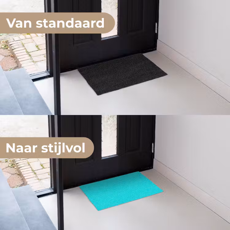 Vivid - Aquamarine - Turkoois Deurmat klein 898 -voor-na_NL