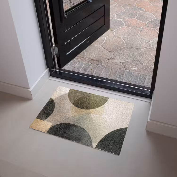 Vlakken - Abstract - Beige - Cirkels Deurmat klein -sfeer5