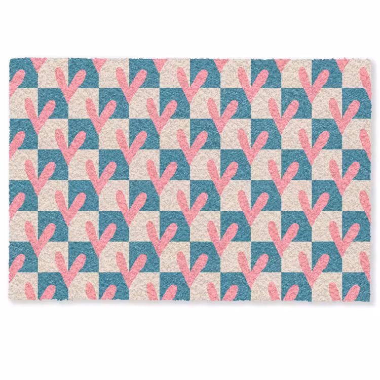 Vlakken - Hartjes - Patroon - Retro Deurmat klein 898 -zkaufland3d