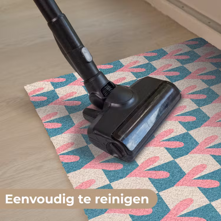 Vlakken - Hartjes - Patroon - Retro Deurmat klein 898 -reinigen_NL