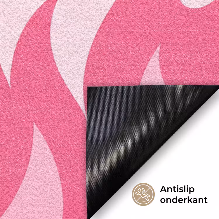 Vlammen - Patroon - Abstract - Modern - Roze Deurmat klein -antislip_NL