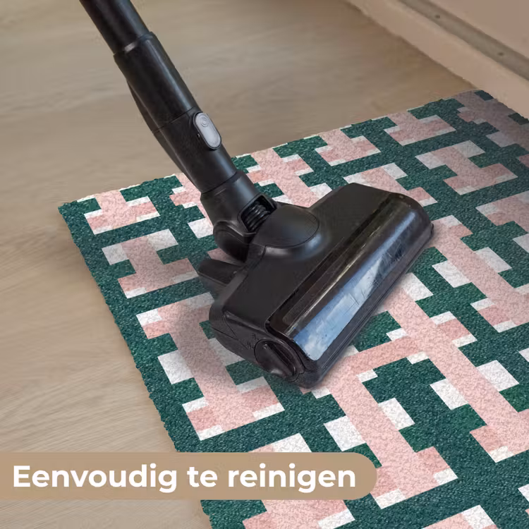Vlechtpatroon - Groen - Roze - Grafisch Deurmat klein 898 -reinigen_NL