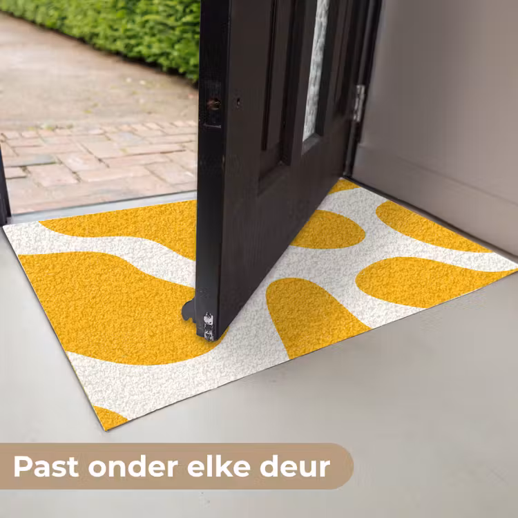 Vlekken patroon - Wit - Geel - Minimalistisch Deurmat klein -USP_NL