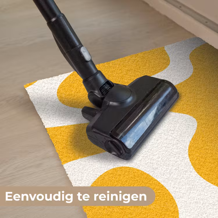 Vlekken patroon - Wit - Geel - Minimalistisch Deurmat klein -reinigen_NL