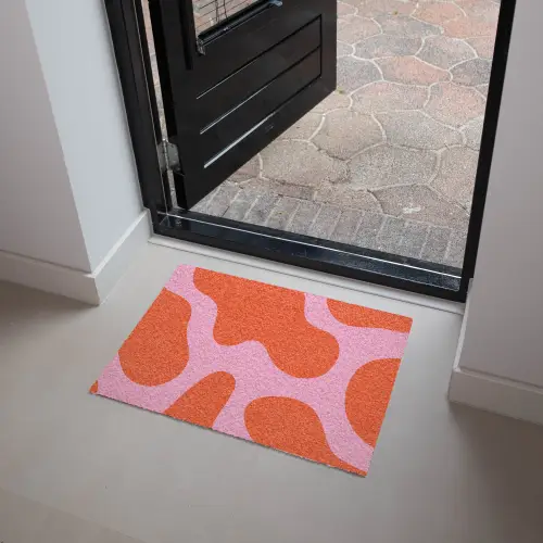 Vlekken - Rood - Roze - Patroon - Minimalistisch Deurmat klein -sfeer5