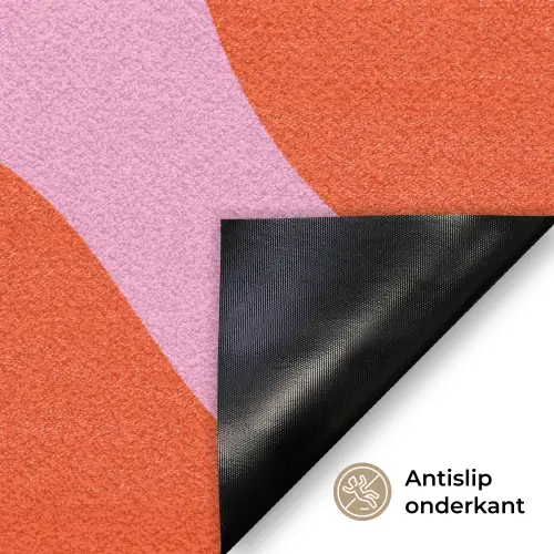 Vlekken - Rood - Roze - Patroon - Minimalistisch Deurmat klein -antislip_NL