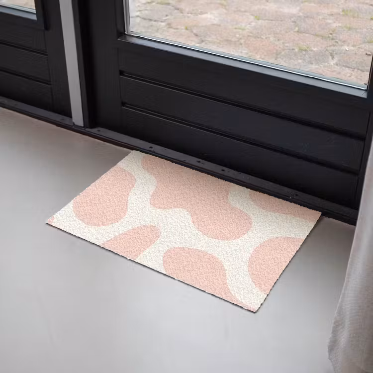 Vlekken - Wit - Roze - Patronen - Minimalistisch Deurmat klein -sfeer2