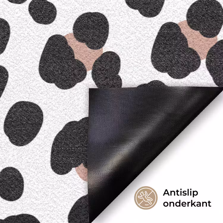 Vlekken - Zwart - Onregelmatig - Luipaard Deurmat klein 898 -antislip_NL