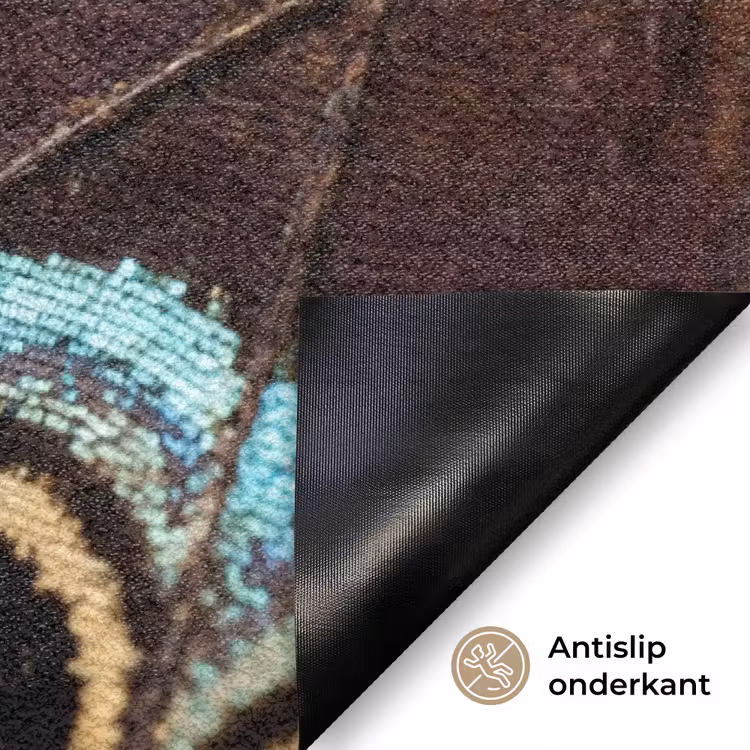 Vleugels - Vlinder - Blauw Deurmat klein -antislip_NL