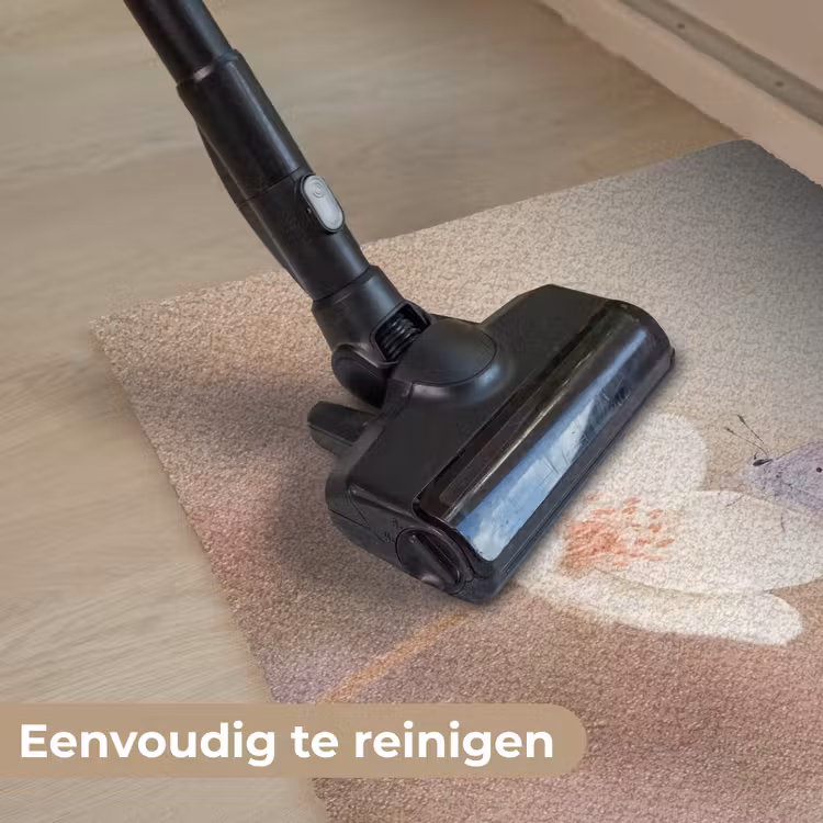 Vlinder - Bloem - Blauw Deurmat klein -reinigen_NL