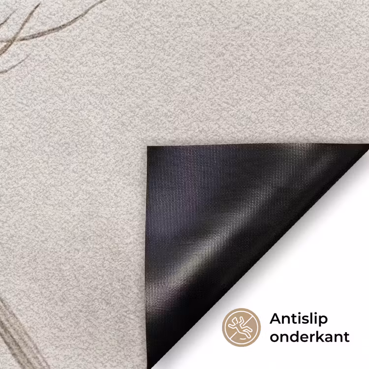 Vlinder - Bloem -Natuur - Beige Deurmat klein -antislip_NL